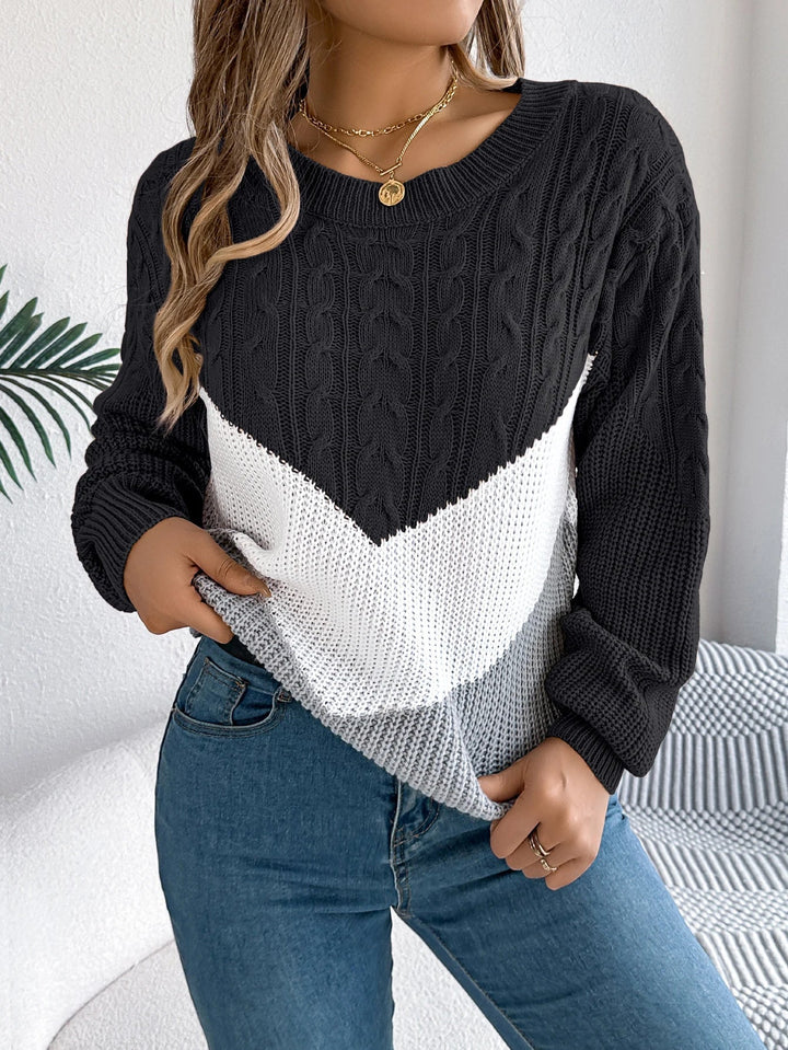 Bondi-Pearl-Harper Chevron Knit | Cosy colourblock jumper 6