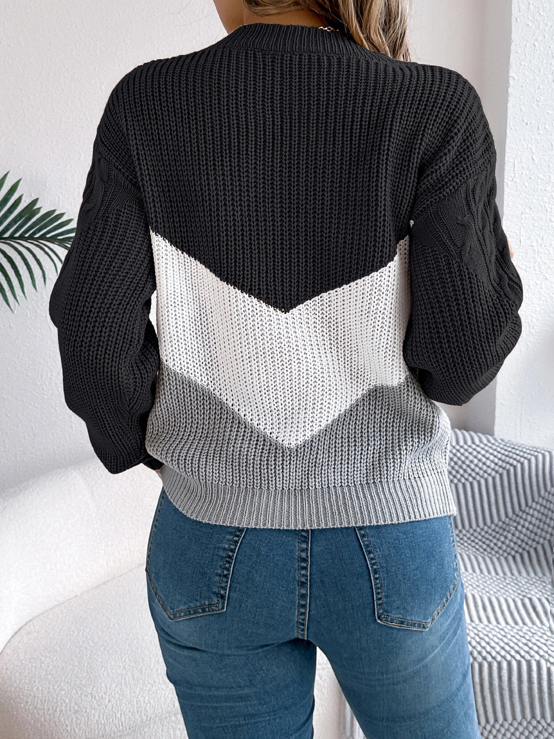 Bondi-Pearl-Harper Chevron Knit | Cosy colourblock jumper 7