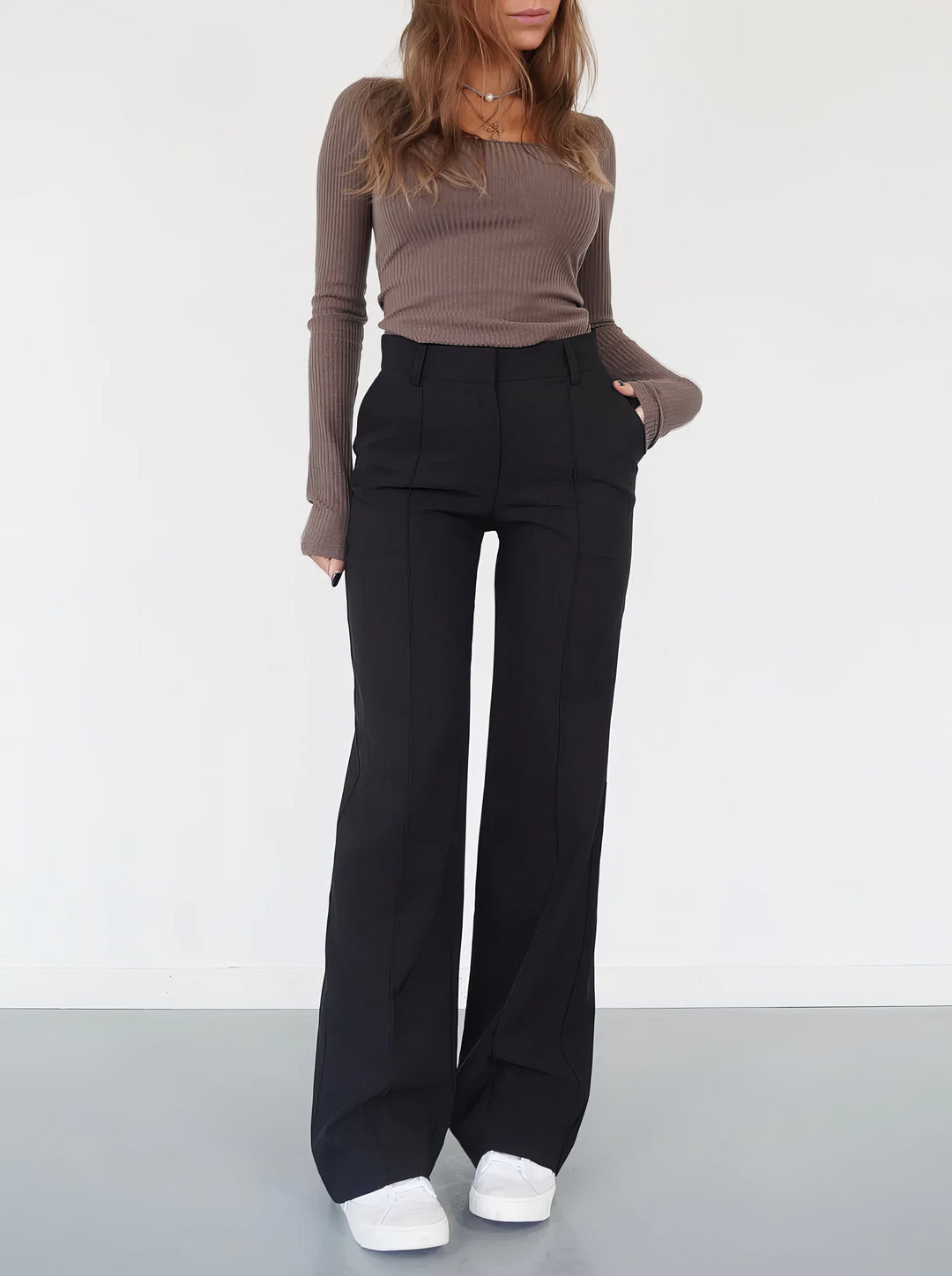 Harper Tailored Wide Leg Pants | High waisted workwear trousers