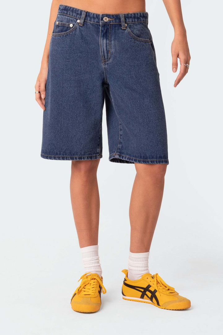 Denim bermuda shorts dames | Knielang model | Relaxte vintage pasvorm