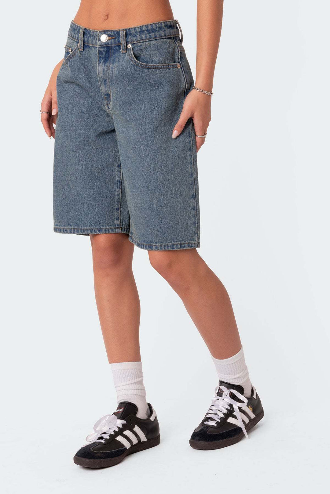 Denim bermuda shorts dames | Knielang model | Relaxte vintage pasvorm