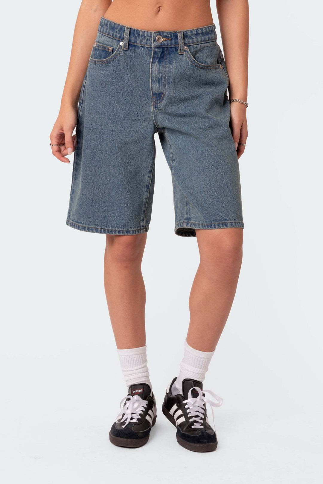 Denim bermuda shorts dames | Knielang model | Relaxte vintage pasvorm