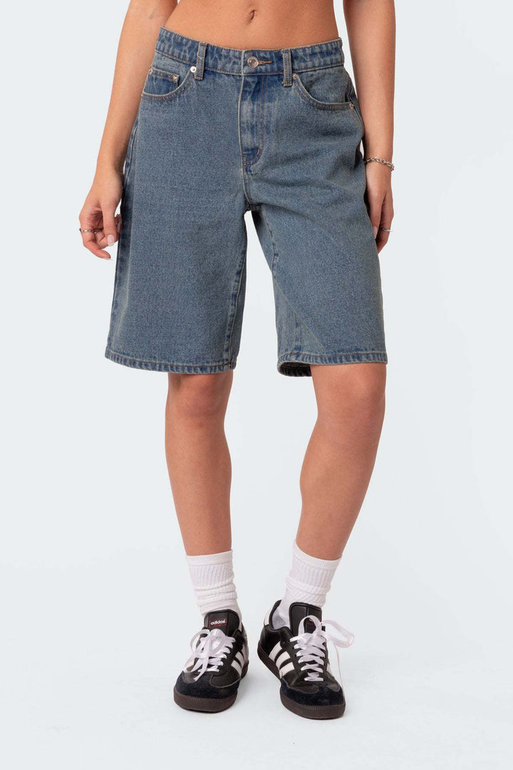 Denim bermuda shorts dames | Knielang model | Relaxte vintage pasvorm