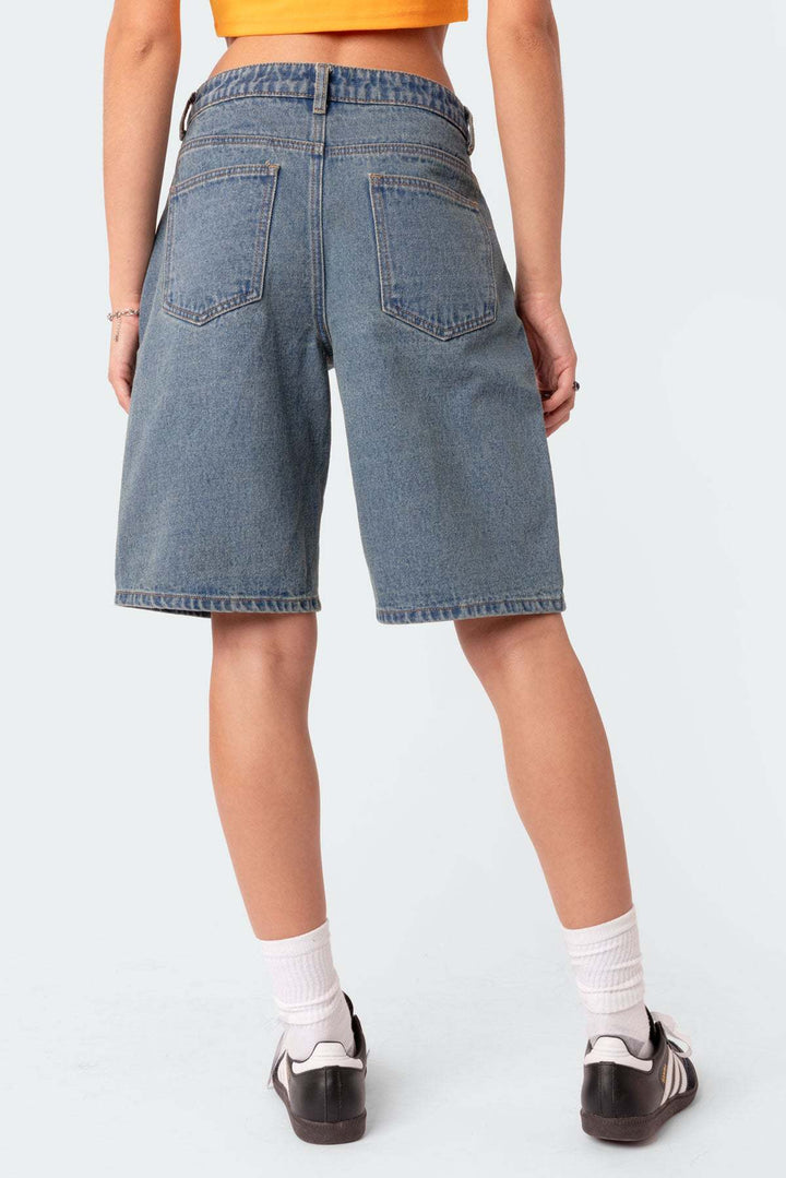 Denim bermuda shorts dames | Knielang model | Relaxte vintage pasvorm